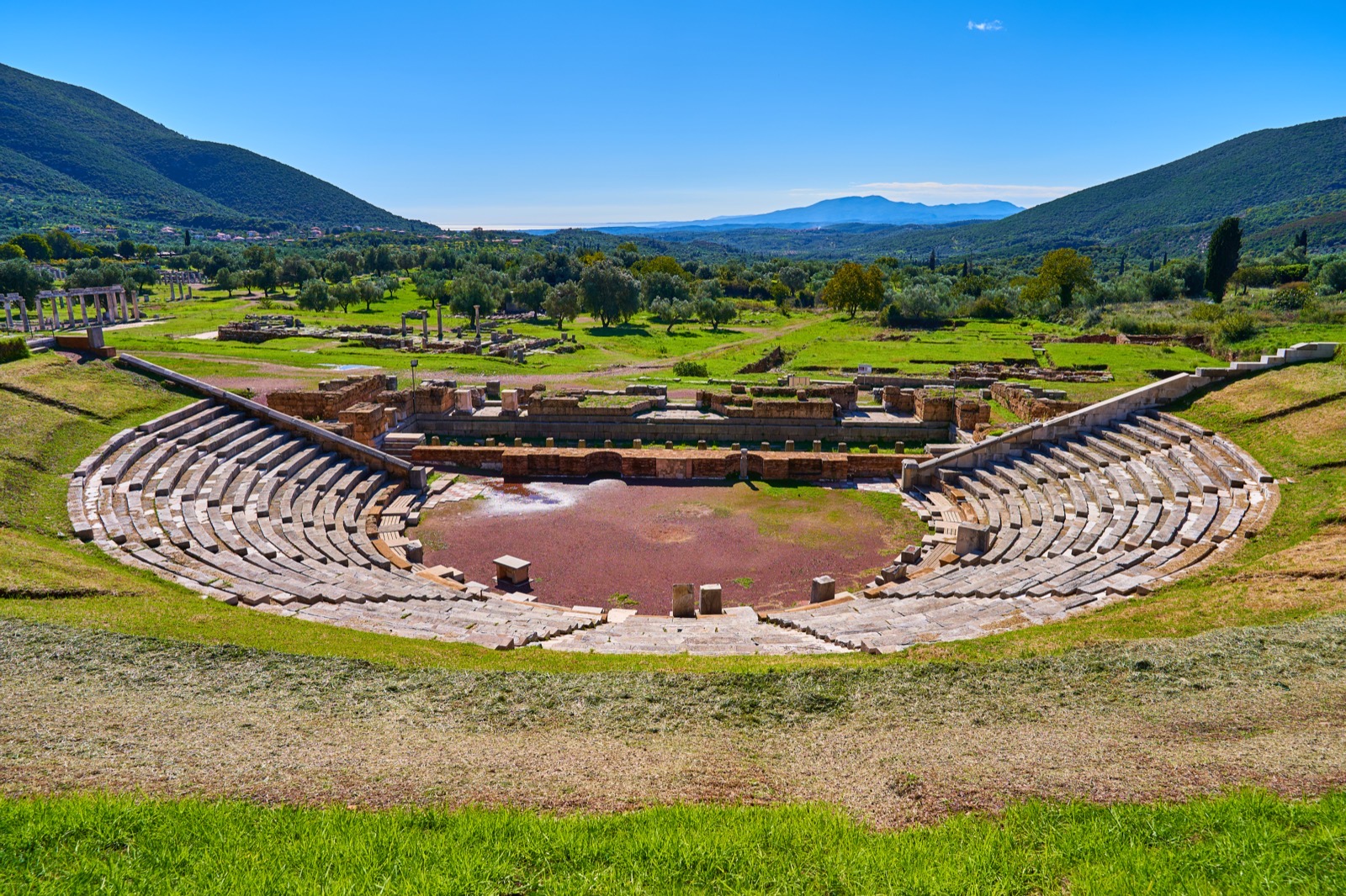 Het antieke theater van Ancient Messini