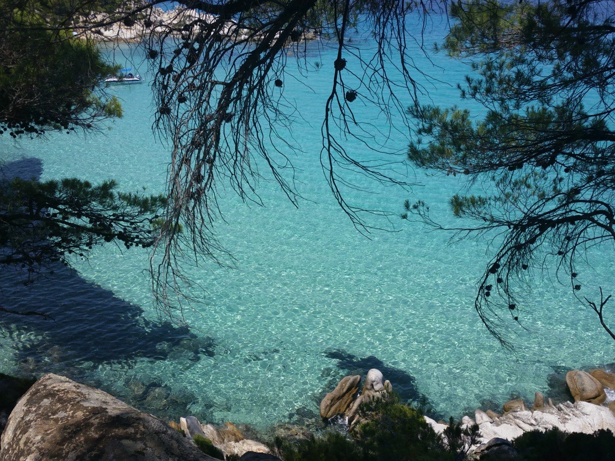Chrysi Ammos: strandtent op Analipsi-strand bij Kalamata